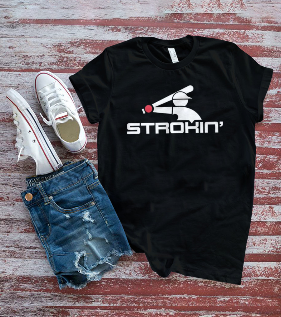 Davis Martin Strokin' Baseball Batter Icon With Cap And Bat T-Shirt