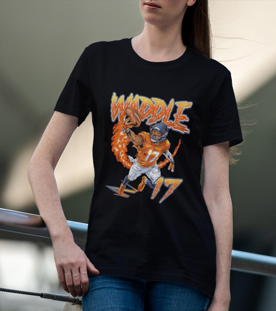 Waddle Number 17 Miami Football Player T-Shirt