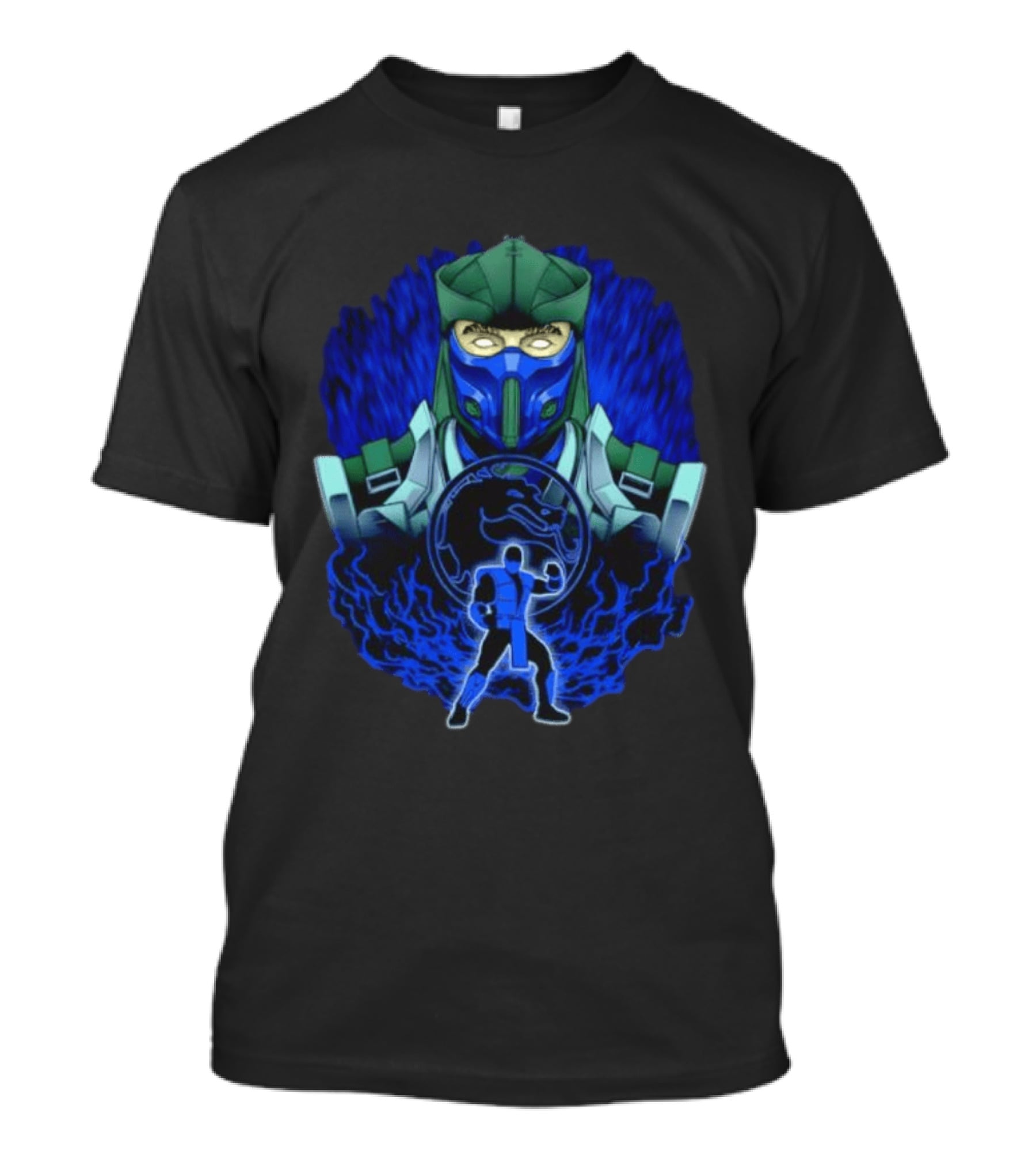 Sub Zero Mortal Kombat Dragon Icy Blue Energy Battle Action Game Iconic Arcade Fighter T-Shirt