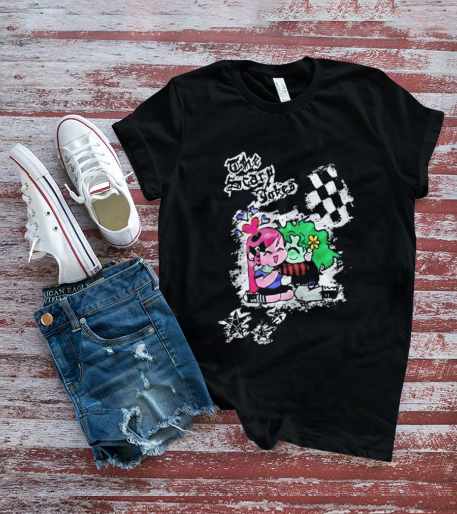 The Scary Jokes Checkered Pattern With Colorful Characters T-Shirt