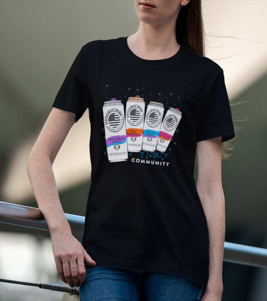 Unsubscribe Hard Seltzer Community Purple Heart Punch Tism Tangerine Five Oh Berry T-Shirt