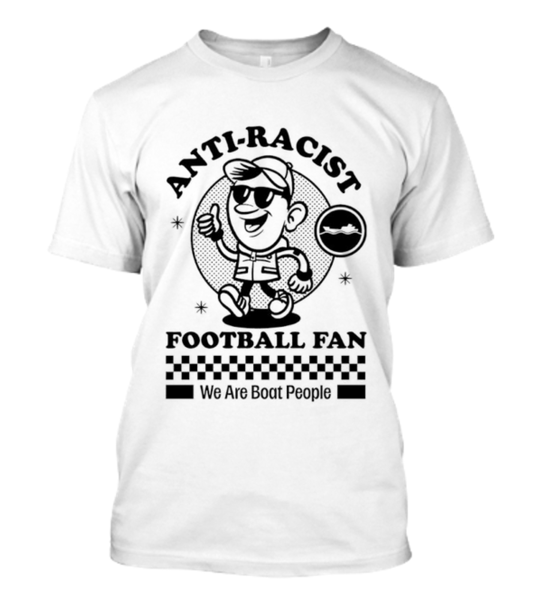 Anti Racist Football Fan We Are Boat People T-Shirt