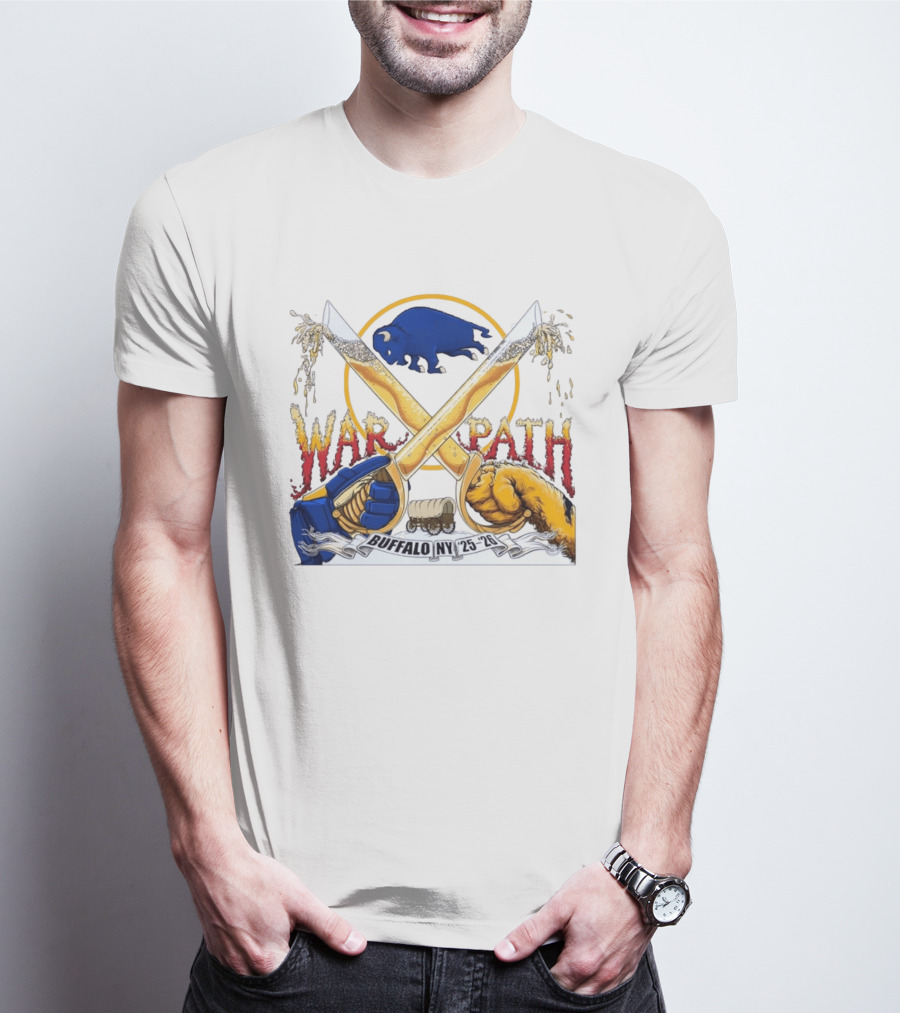Buffalo NY War Path 25 26 Crossed Beer Sabers Sabres T-Shirt