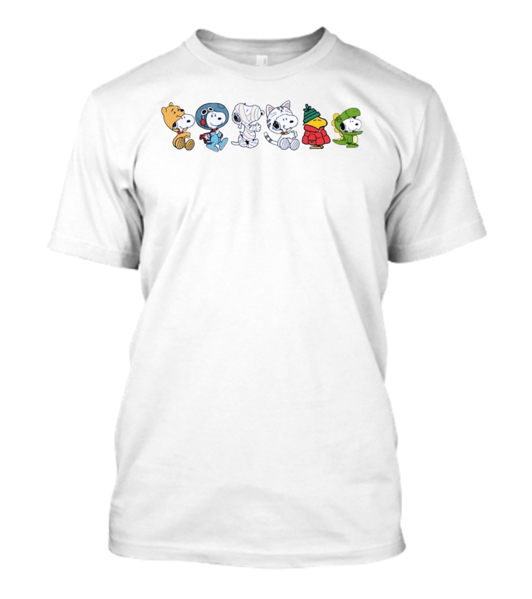 Snoopy Woodstock Winnie The Pooh Astronaut Mummy Cat Dinosaur Costumes T-Shirt