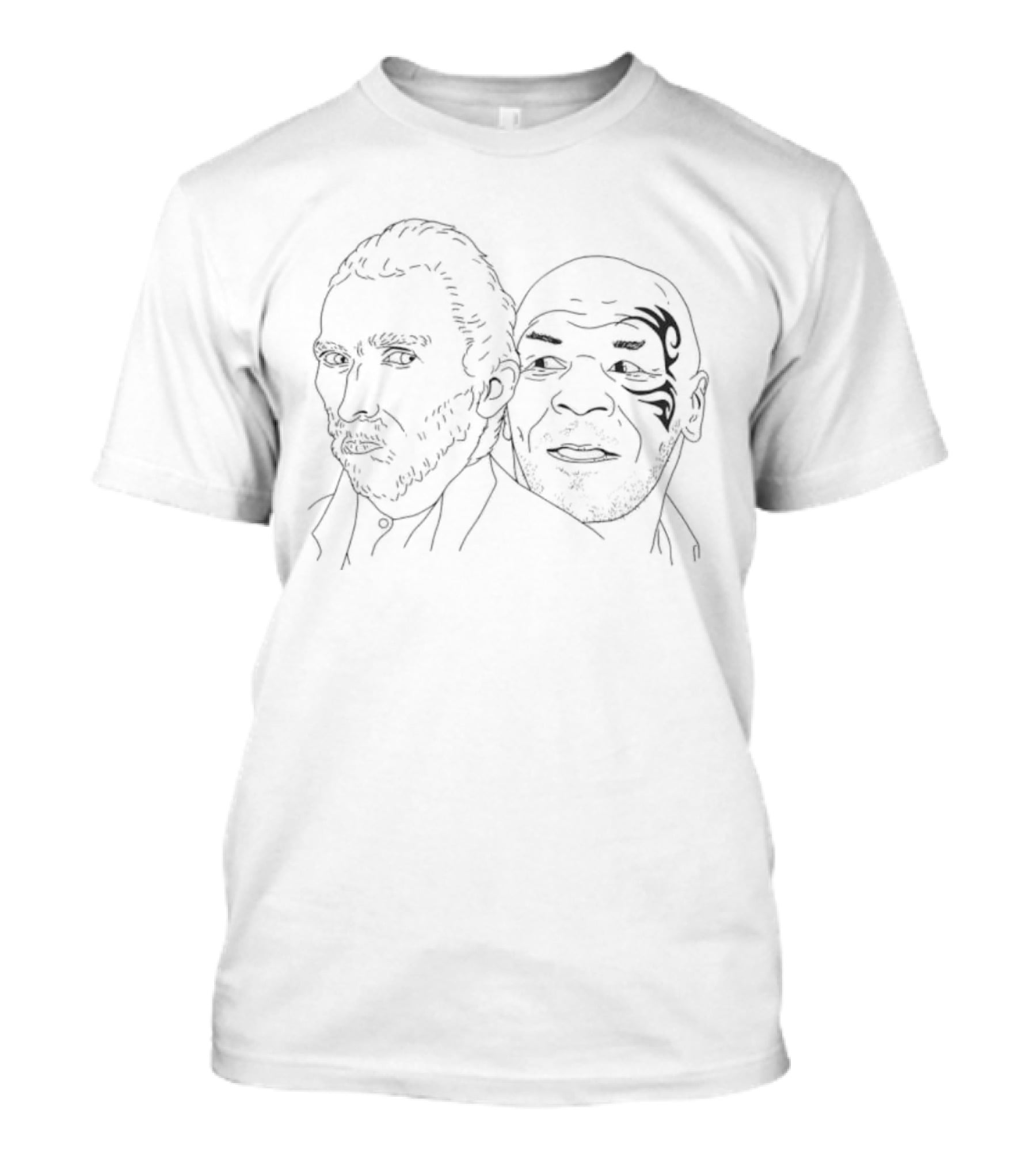 Vincent Van Gogh Mike Tyson Line Drawing Art Fusion T-Shirt