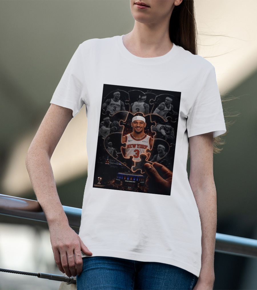 Josh Hart New York Knicks NBA Madison Square Garden Puzzle Image T-Shirt