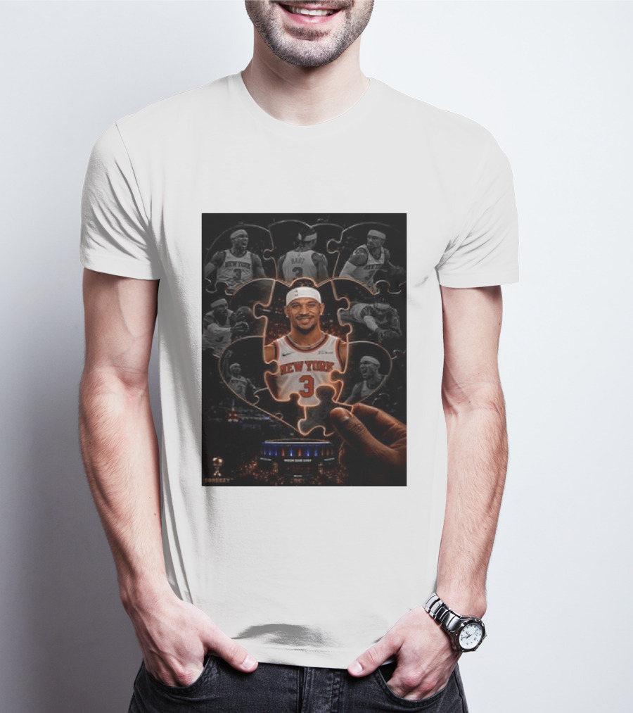 Josh Hart New York Knicks NBA Madison Square Garden Puzzle Image T-Shirt