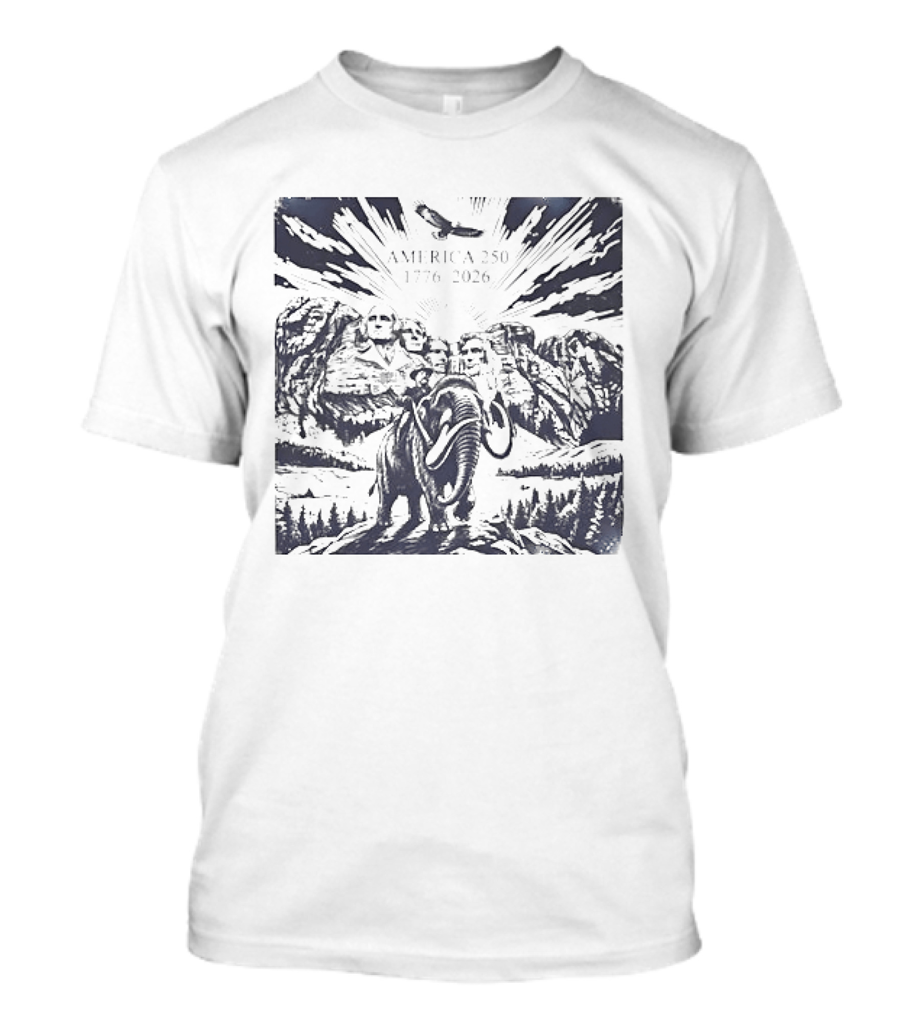 America 250 Mount Rushmore 1776 2026 Eagle Mammoth T-Shirt