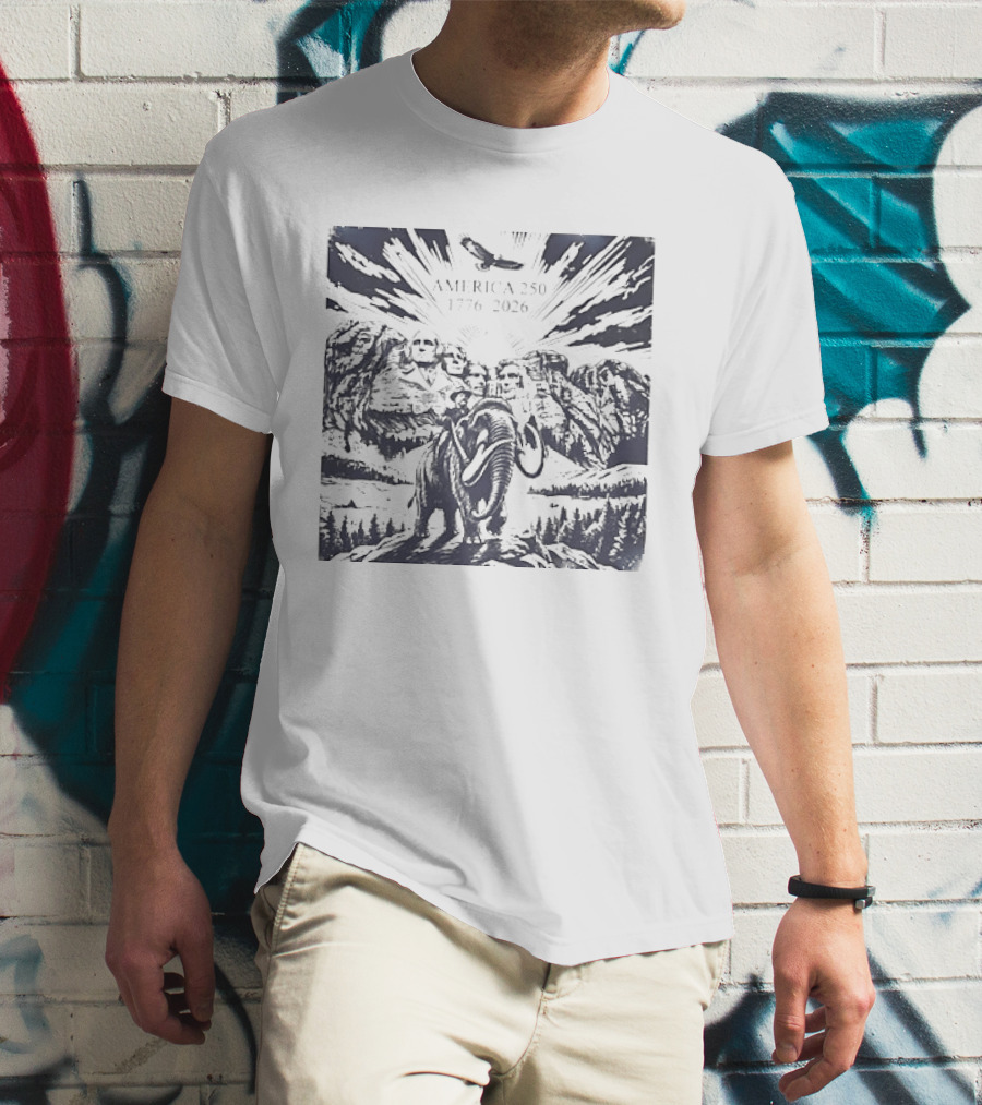 America 250 Mount Rushmore 1776 2026 Eagle Mammoth T-Shirt