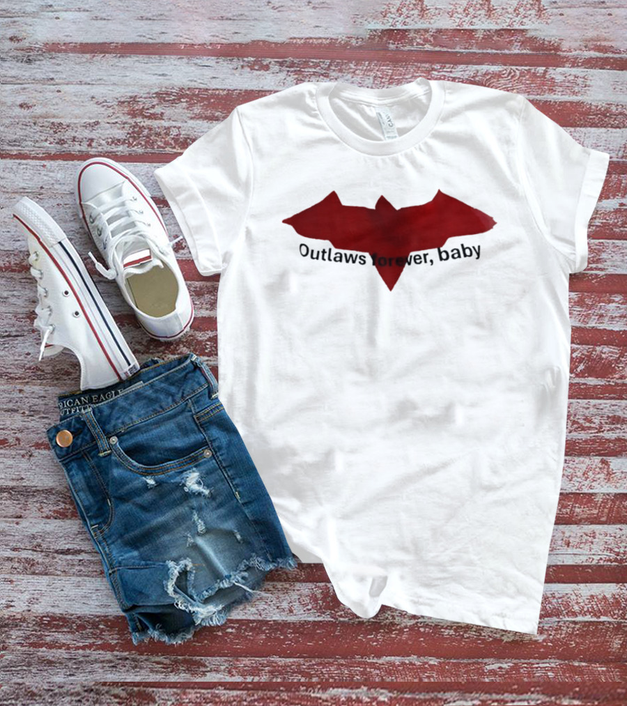 Outlaws Forever Baby Red Bat Symbol Emo T-Shirt