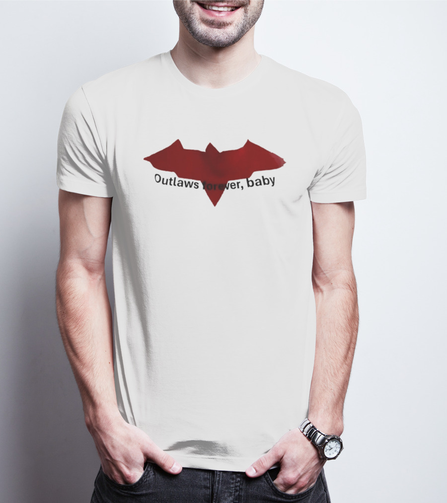 Outlaws Forever Baby Red Bat Symbol Emo T-Shirt