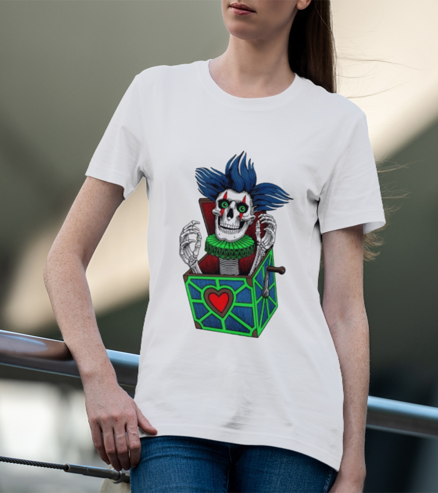 Powell Peralta Chris Hiett Skull Jack In The Box Clown Image T-Shirt