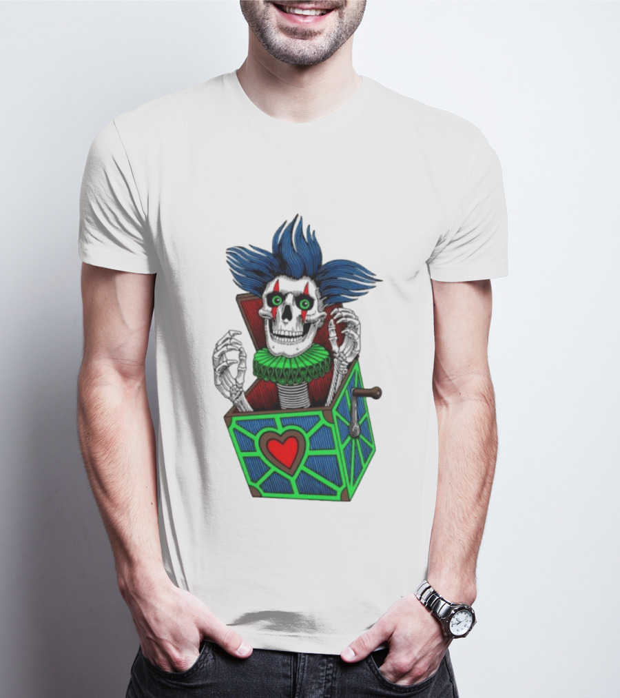 Powell Peralta Chris Hiett Skull Jack In The Box Clown Image T-Shirt