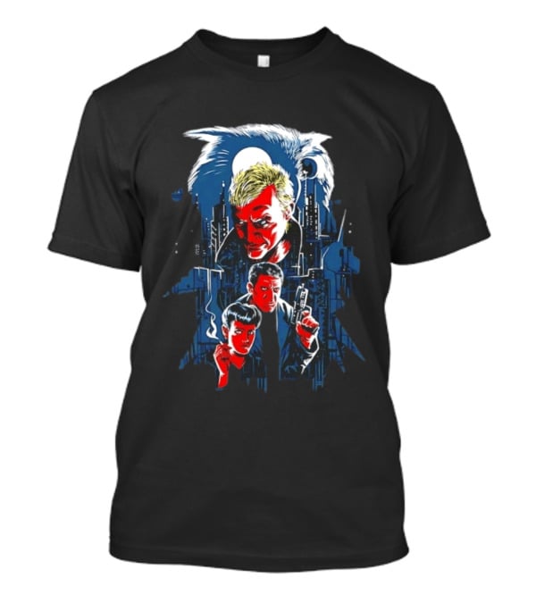 Blade Runner Tannhauser Gate Scene With Characters And Cityscape T-Shirt