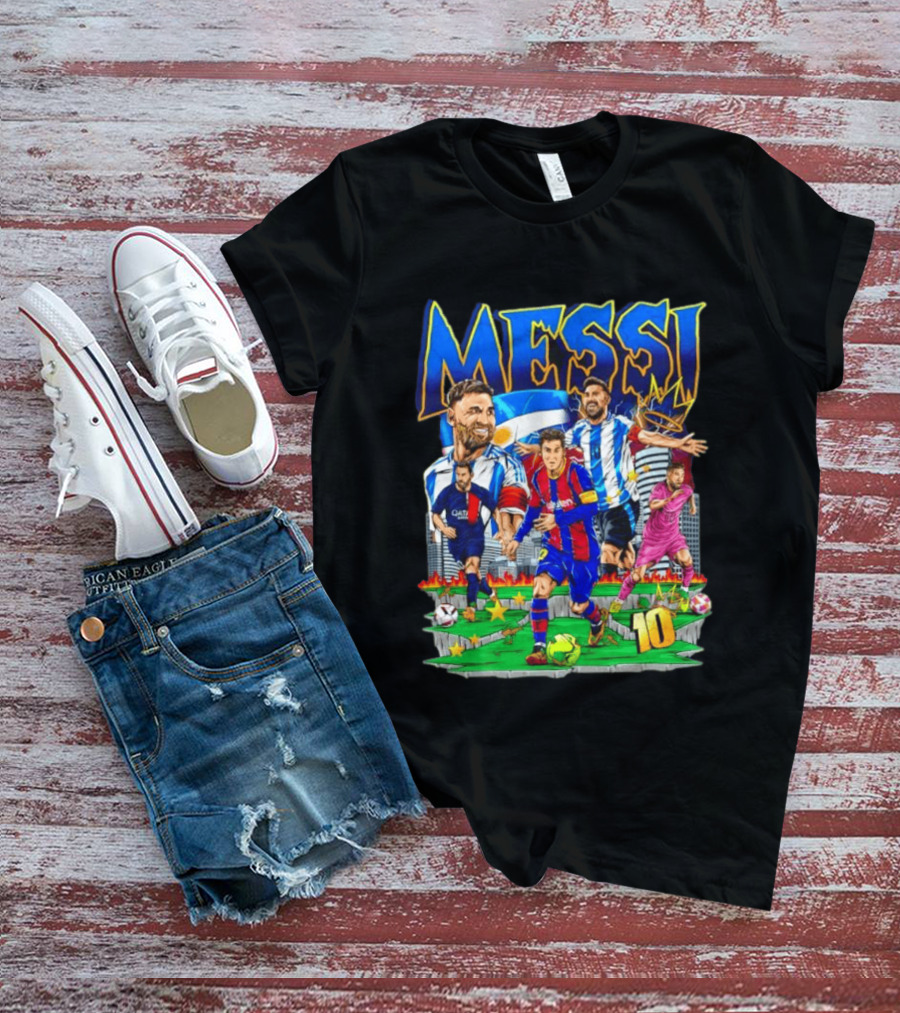 Messi Argentina FC Barcelona Inter Miami No.10 Soccer Star T-Shirt