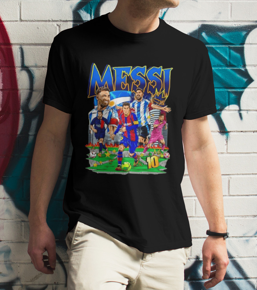 Messi Argentina FC Barcelona Inter Miami No.10 Soccer Star T-Shirt