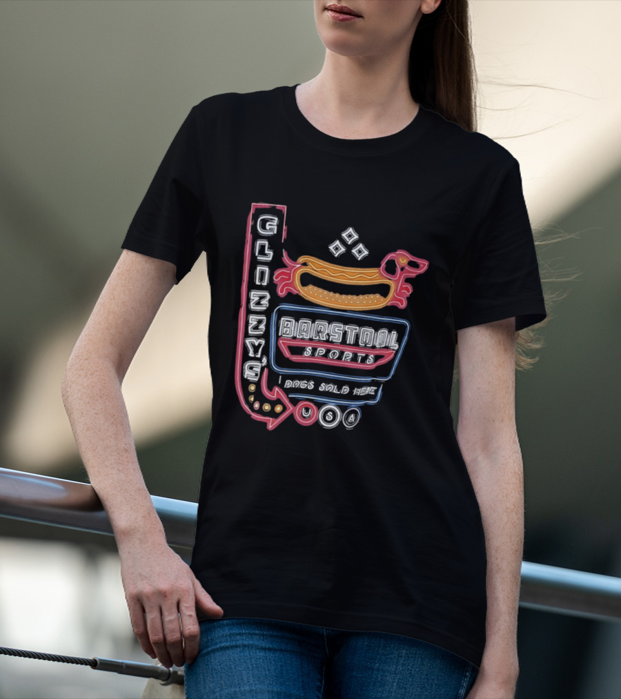 Glizzy Barstool Sports Dog Sold Here Neon USA T-Shirt