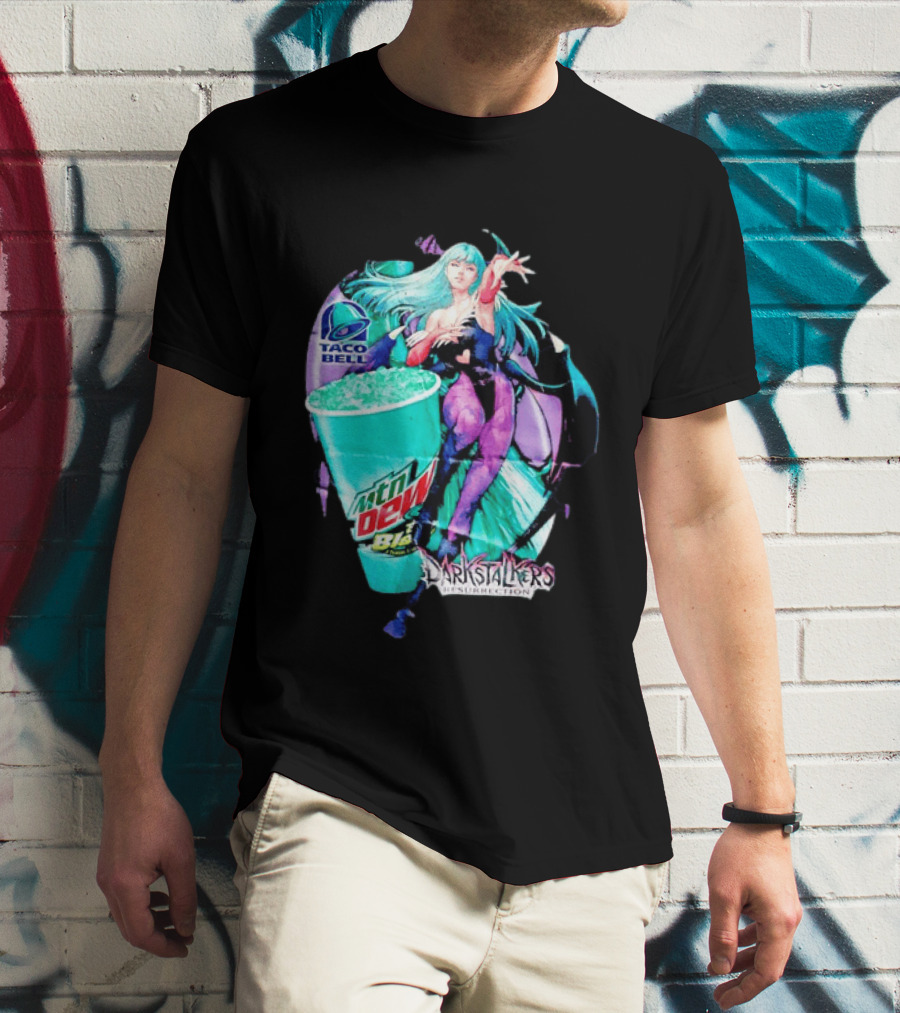 Morrigan Aensland Darkstalkers Taco Bell Mountain Dew Baja Blast Resurrection T-Shirt
