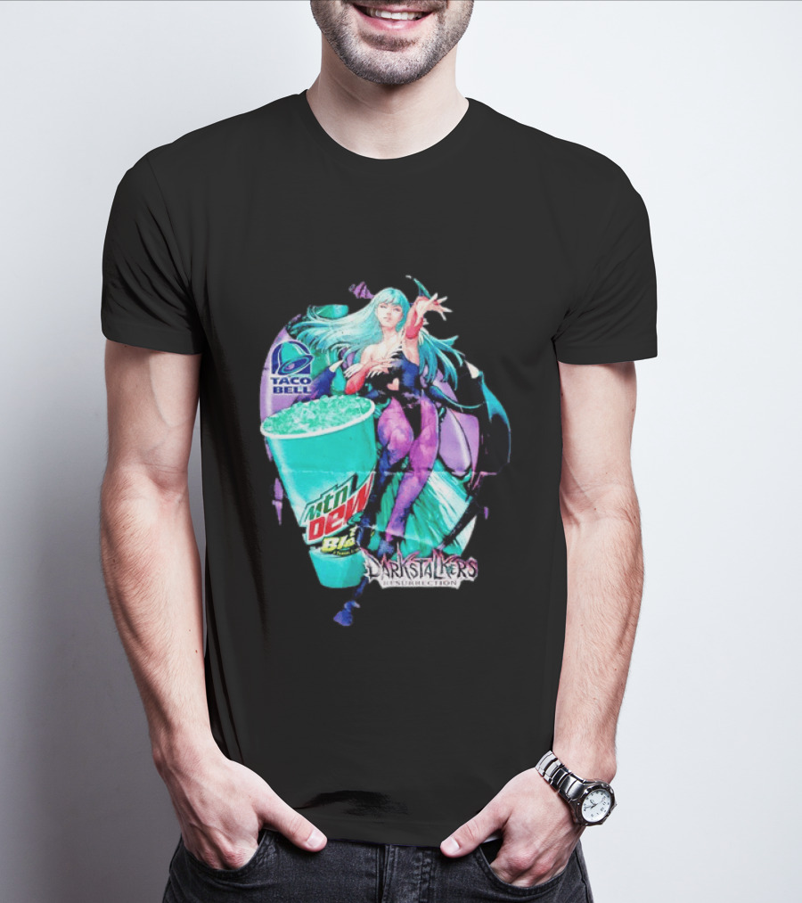 Morrigan Aensland Darkstalkers Taco Bell Mountain Dew Baja Blast Resurrection T-Shirt