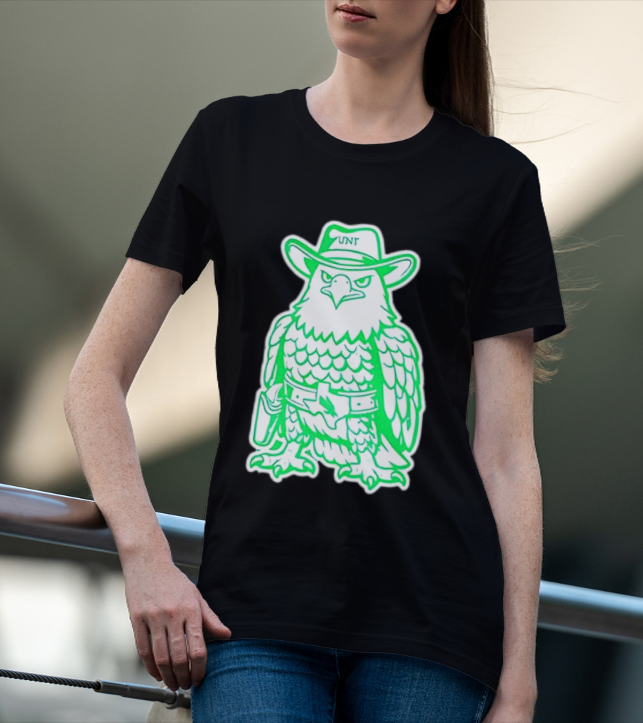 North Texas Mean Green Eagle UNT Cowboy Hat T-Shirt