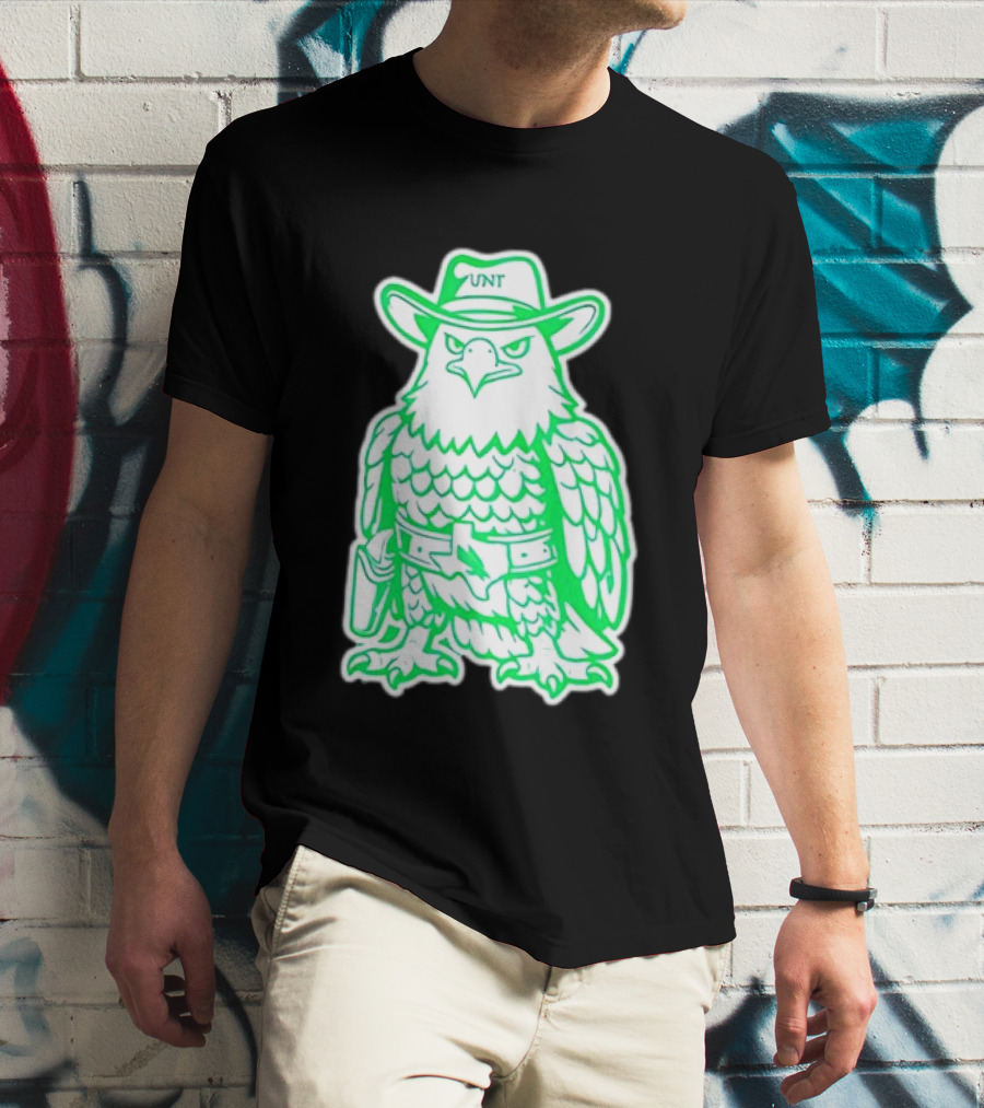 North Texas Mean Green Eagle UNT Cowboy Hat T-Shirt