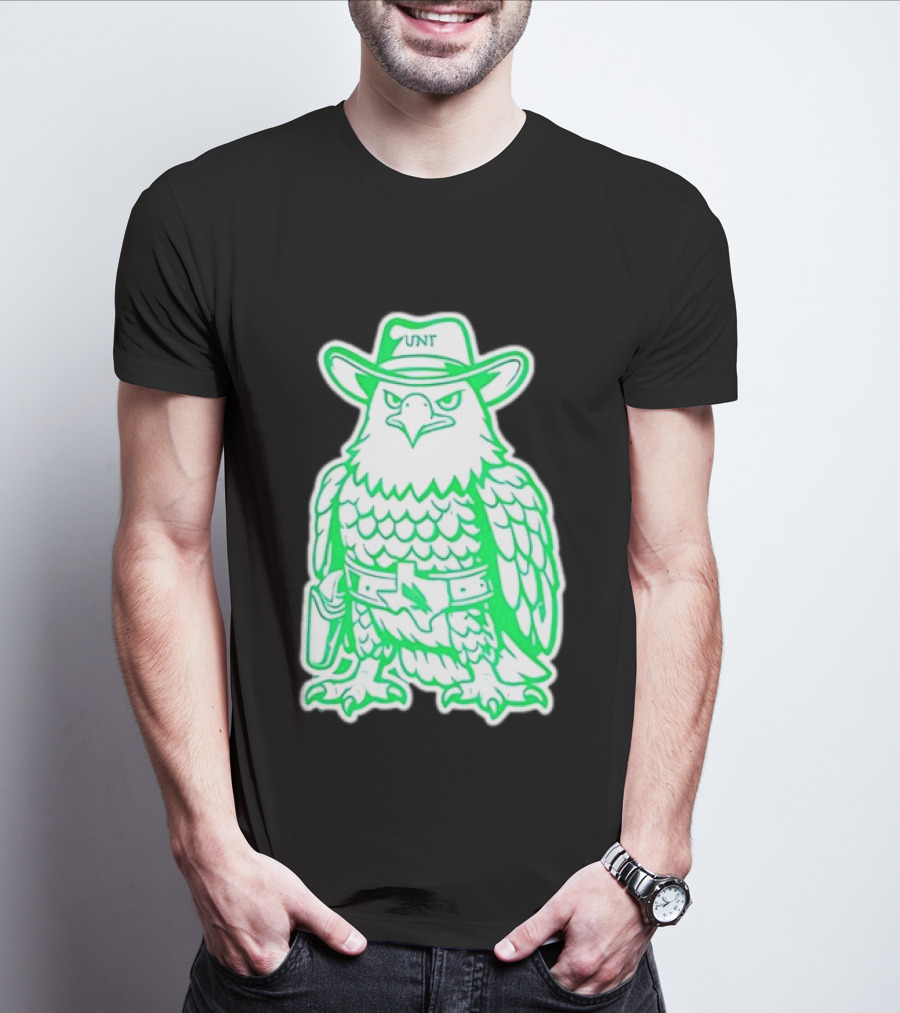 North Texas Mean Green Eagle UNT Cowboy Hat T-Shirt