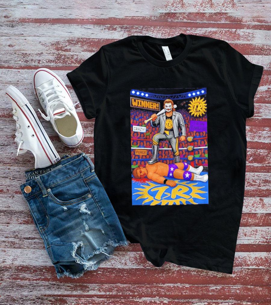 Winner Crazy Purge TR Wrestling Victory 8 Bit T-Shirt