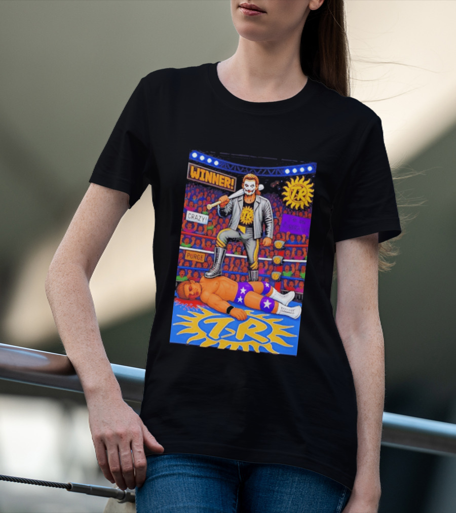 Winner Crazy Purge TR Wrestling Victory 8 Bit T-Shirt