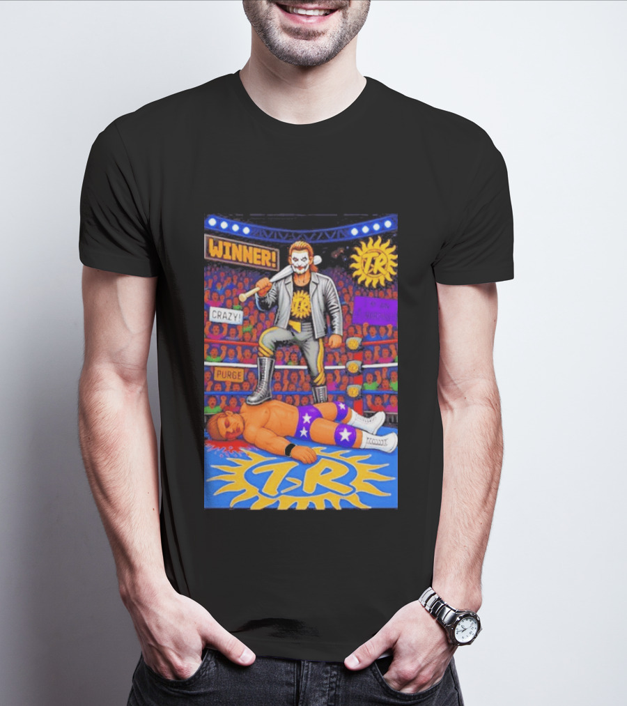 Winner Crazy Purge TR Wrestling Victory 8 Bit T-Shirt