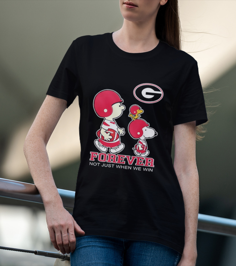 Peanuts Characters Georgia Bulldogs Forever Not Just When We Win T-Shirt