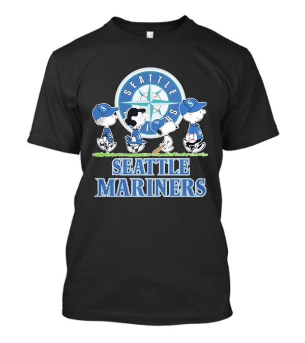 Peanuts Gang Snoopy Baseball Seattle Mariners Yankees Fans T-Shirt