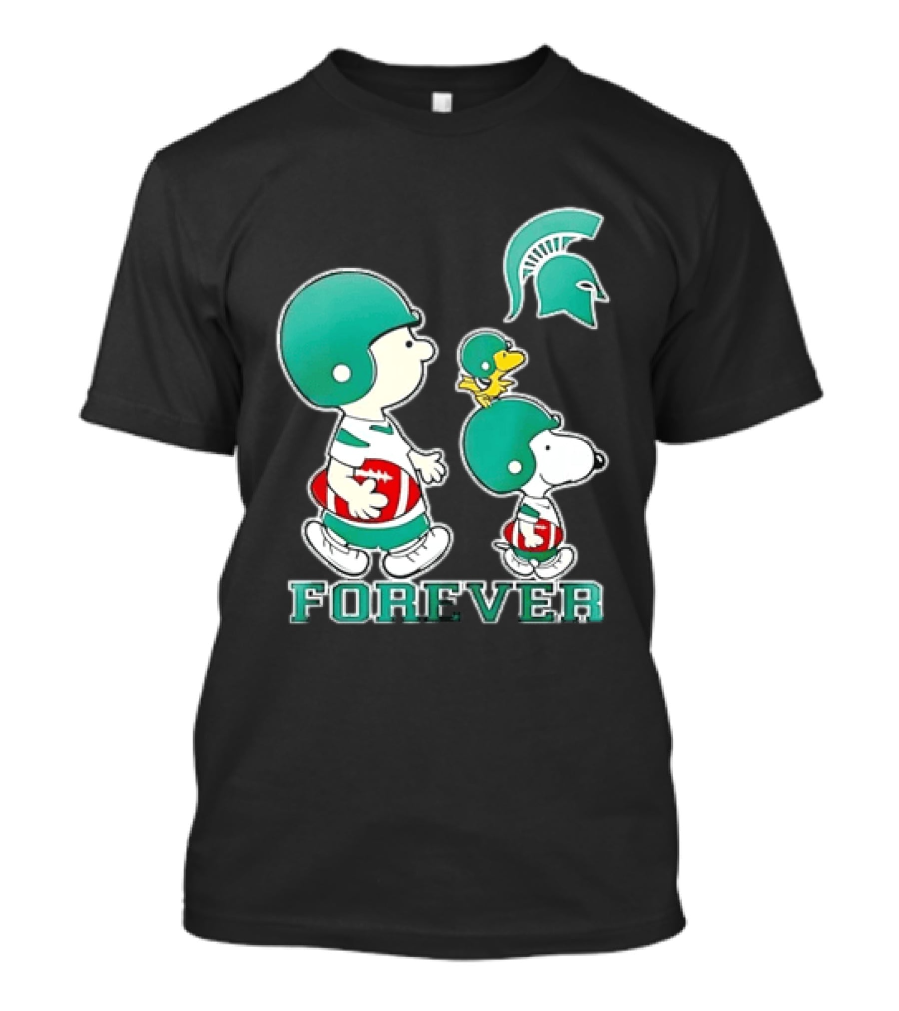 Peanuts Woodstock Charlie Brown Snoopy Michigan State Spartans Forever T-Shirt