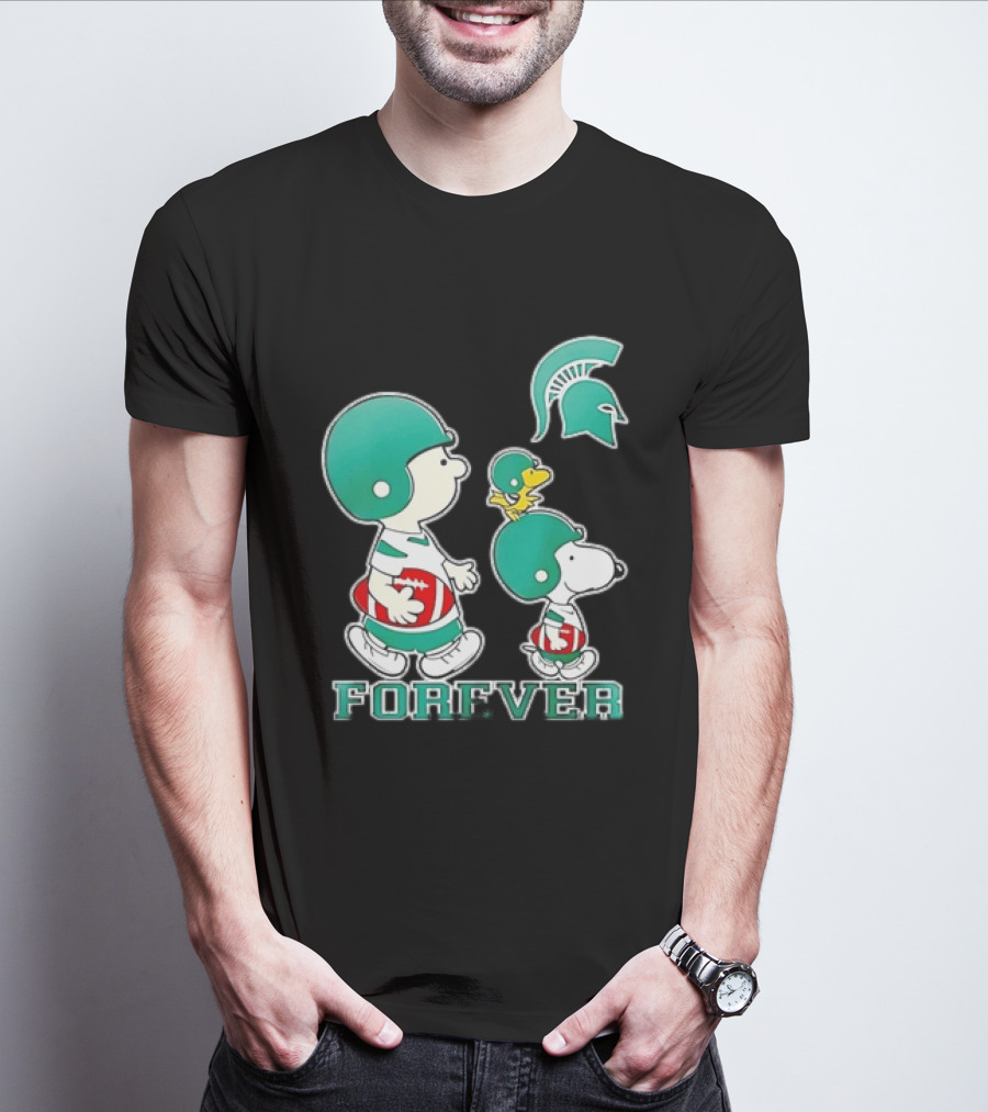 Peanuts Woodstock Charlie Brown Snoopy Michigan State Spartans Forever T-Shirt