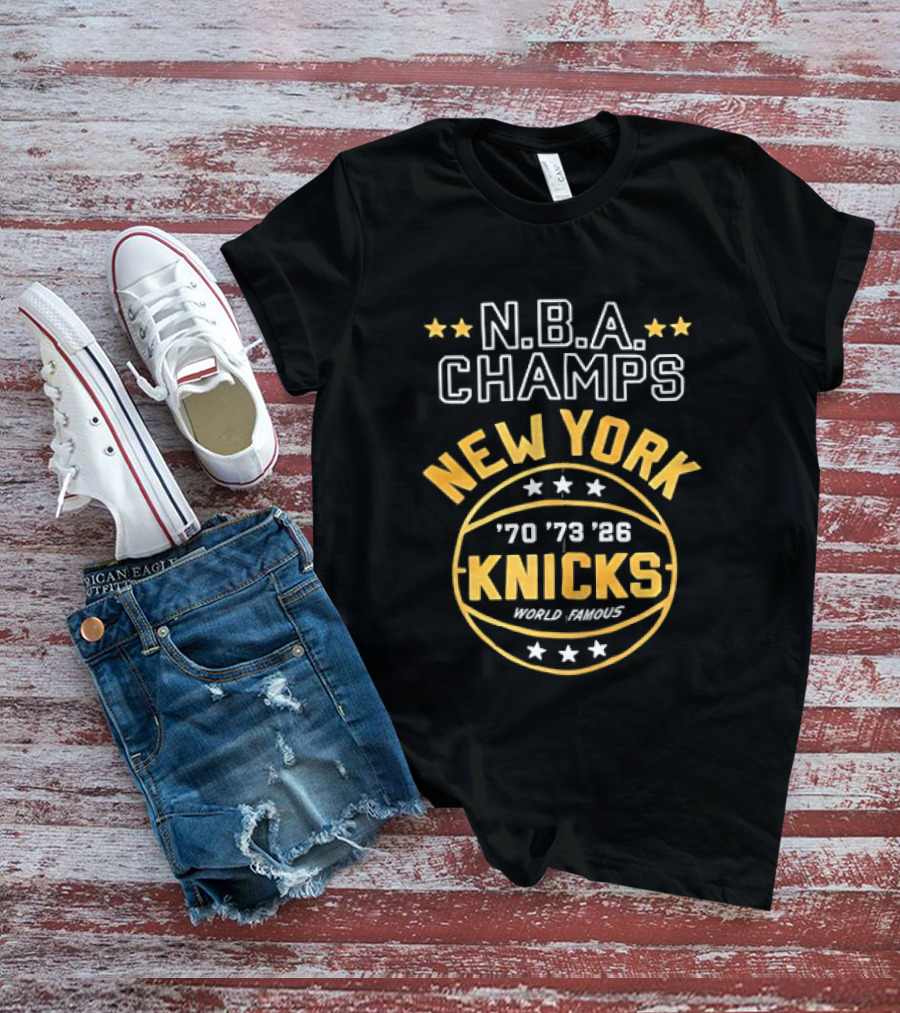New York Knicks N.B.A. Champs 70 73 86 World Famous T-Shirt