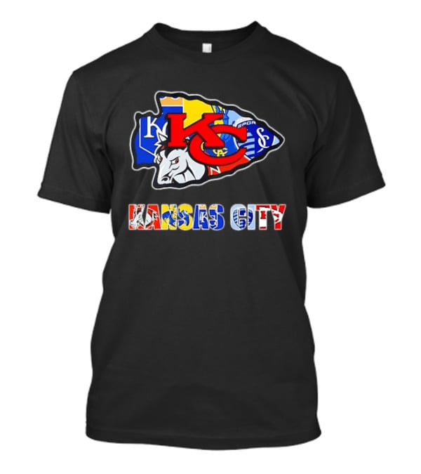 Kansas City Chiefs Royals Sporting KC Collage Arrowhead Sports Team T-Shirt
