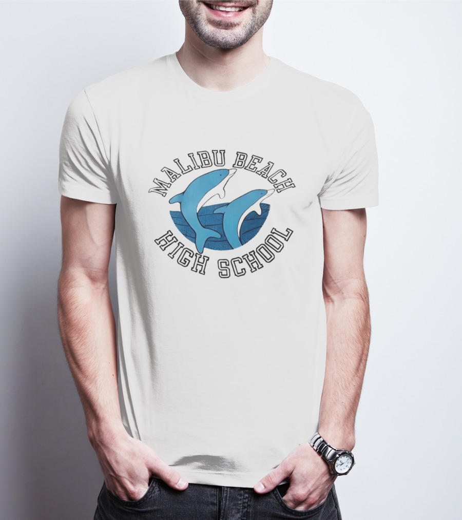 Malibu Beach High School Dolphins Ocean T-Shirt