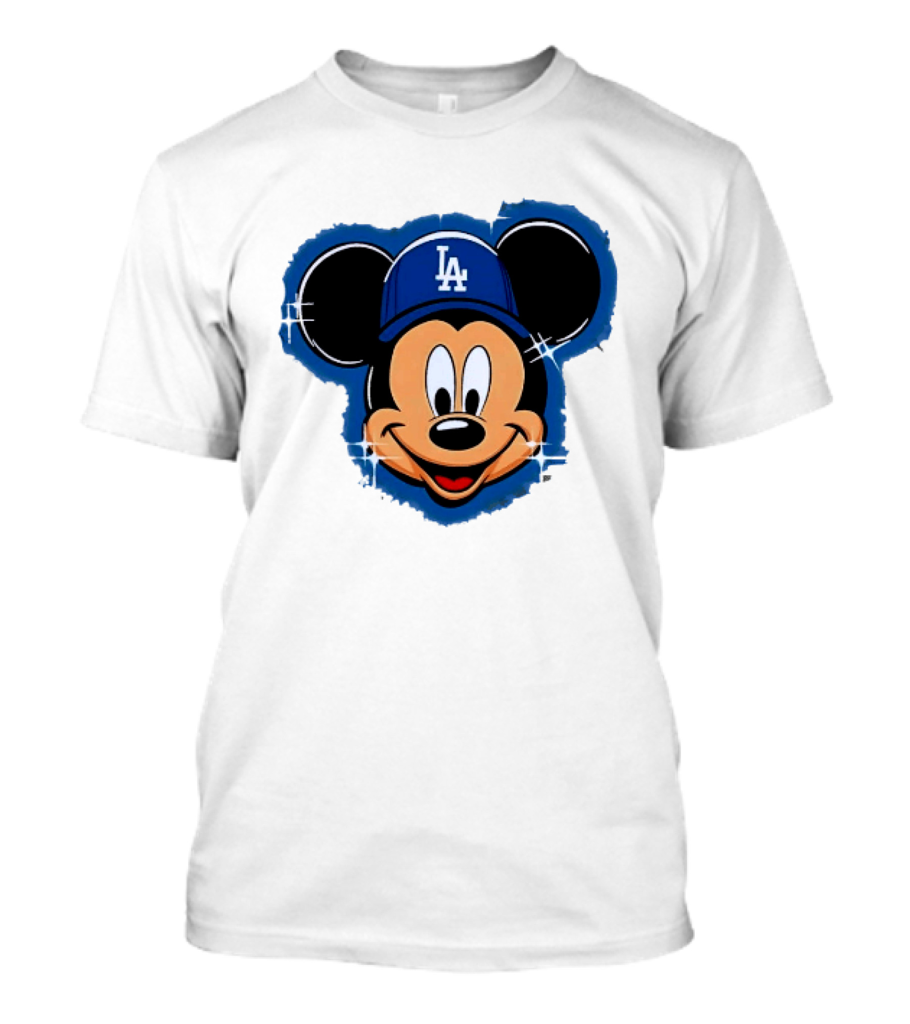 Mickey Mouse Wearing LA Dodgers Hat T-Shirt