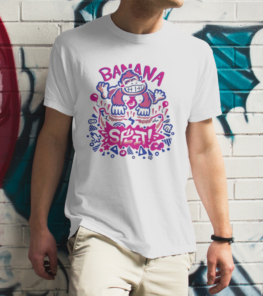 Banana Split Monkey Cartoon Fun T-Shirt