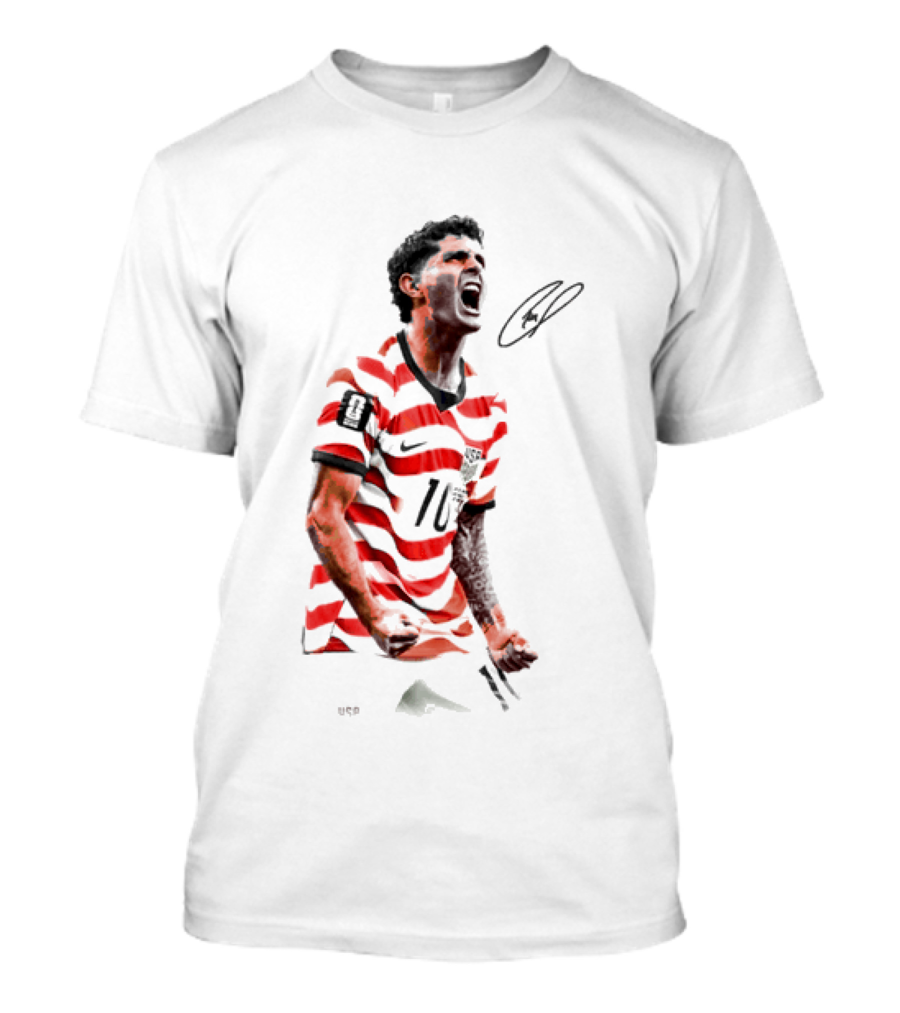 USA 10 Christian Pulisic Soccer Star Jersey Signature T-Shirt
