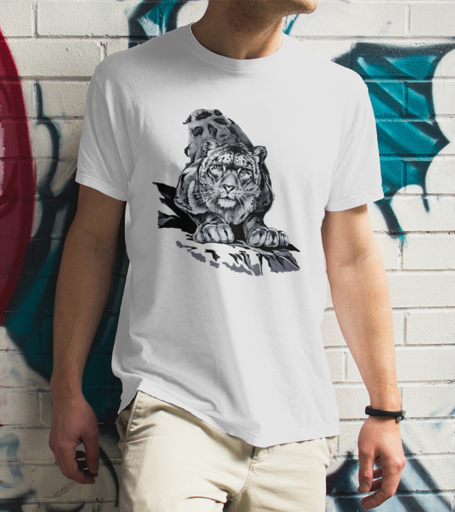Snow Leopard Harlequin Nature Wildlife Majestic Predator T-Shirt