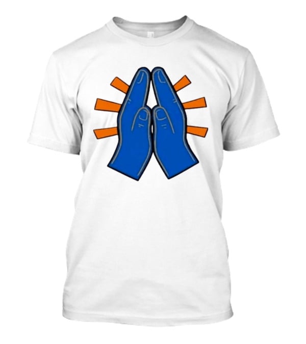Please Just Make It All Worth It Blue Praying Hands Emoji T-Shirt