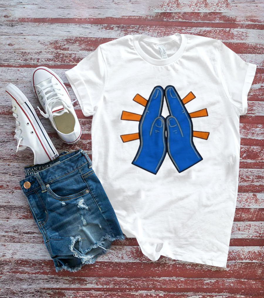 Please Just Make It All Worth It Blue Praying Hands Emoji T-Shirt