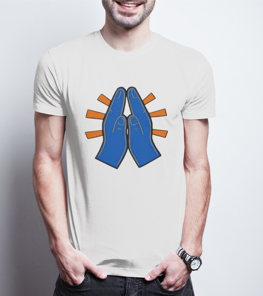 Please Just Make It All Worth It Blue Praying Hands Emoji T-Shirt