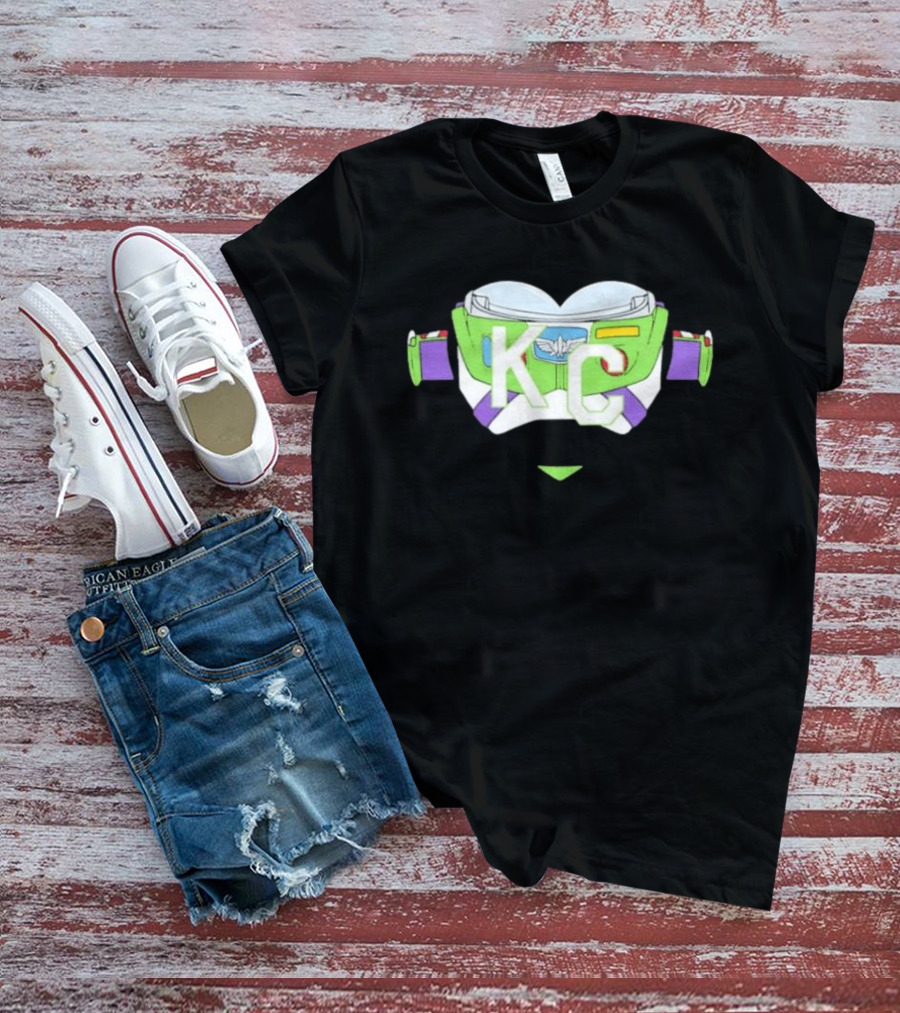 Buzz Lightyear KC Chiefs Heart Theme Fan Gear T-Shirt