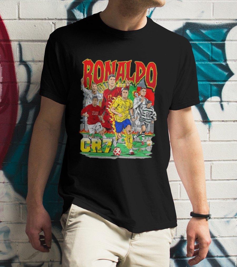 Ronaldo CR7 Football Icon In Action Sports Team Collection T-Shirt