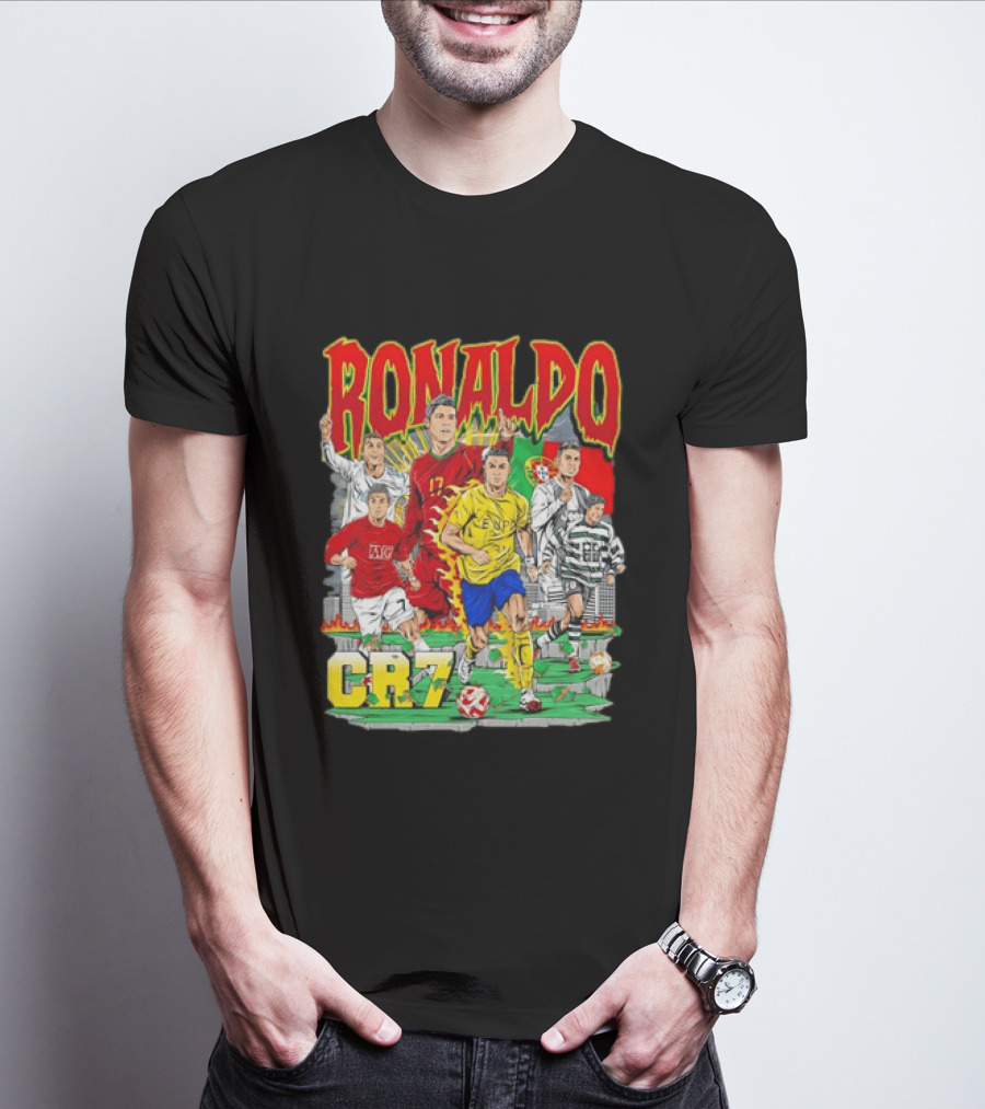 Ronaldo CR7 Football Icon In Action Sports Team Collection T-Shirt