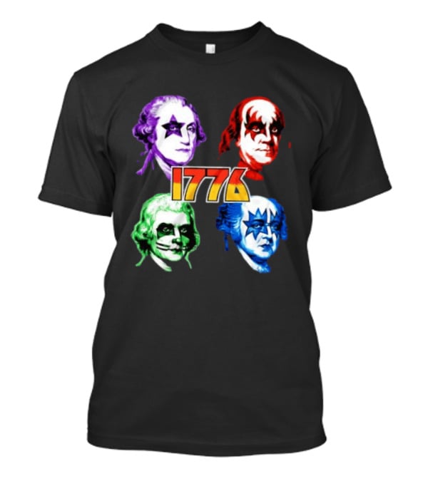1776 Founding Fathers Rock Band George Washington Benjamin Franklin T-Shirt