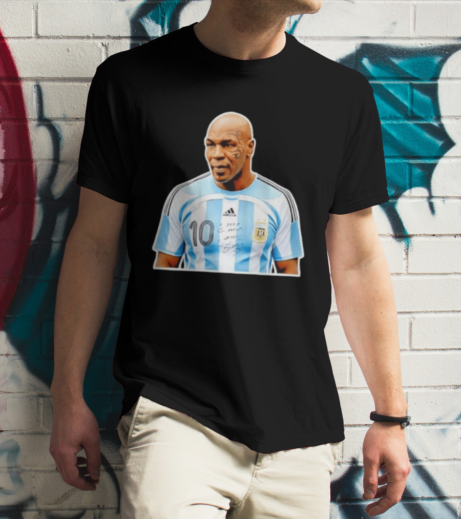 Mike Tyson Argentina National Football Team 10 A Dios Soccer Jersey T-Shirt