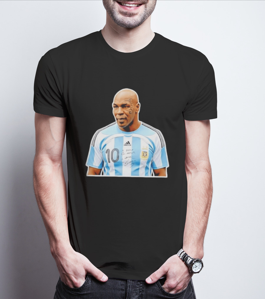 Mike Tyson Argentina National Football Team 10 A Dios Soccer Jersey T-Shirt