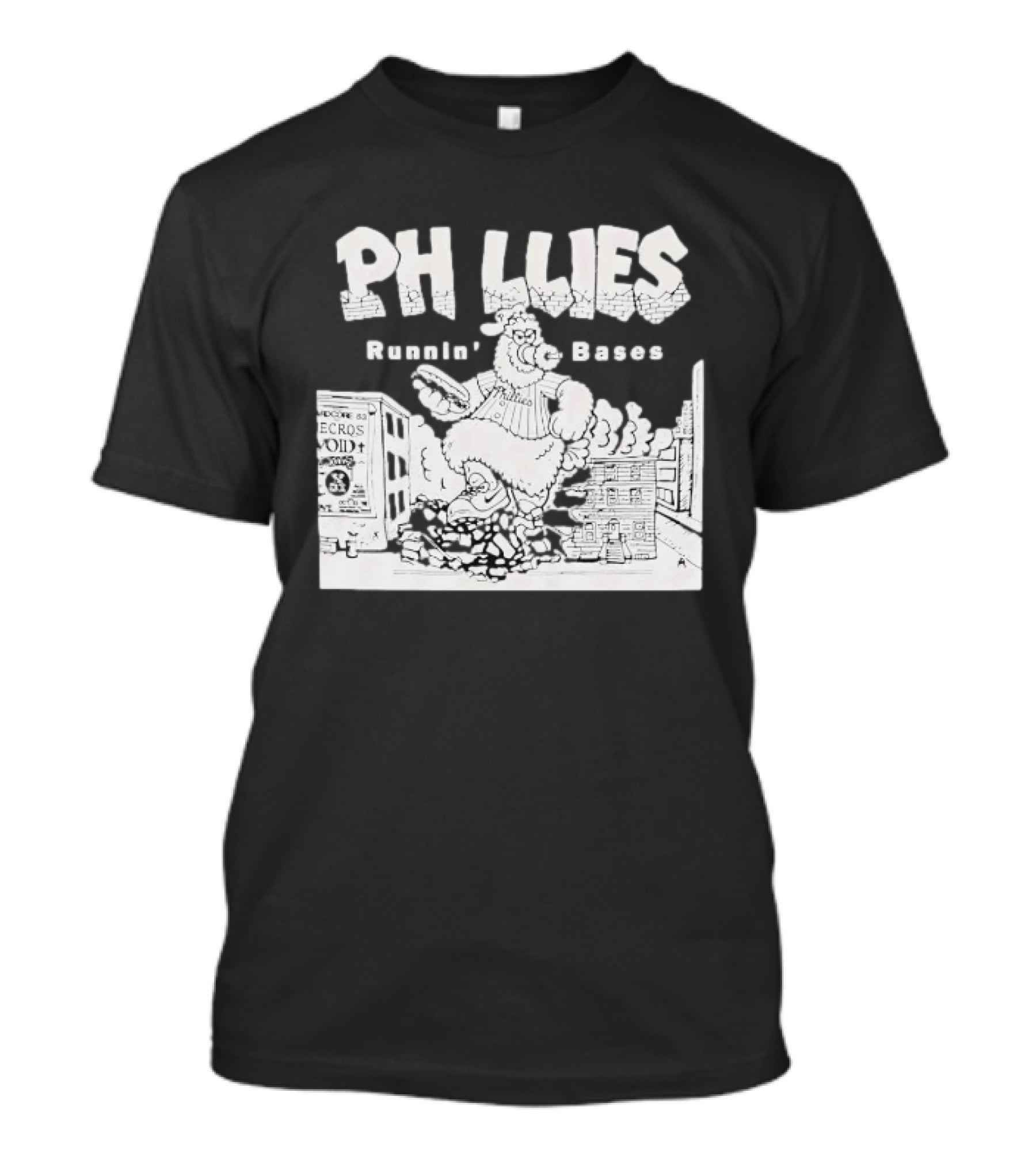 Phillies Runnin' Bases Phillie Phanatic Eating Hoagie Hardcore 83 Necros Void Oct 22 T-Shirt
